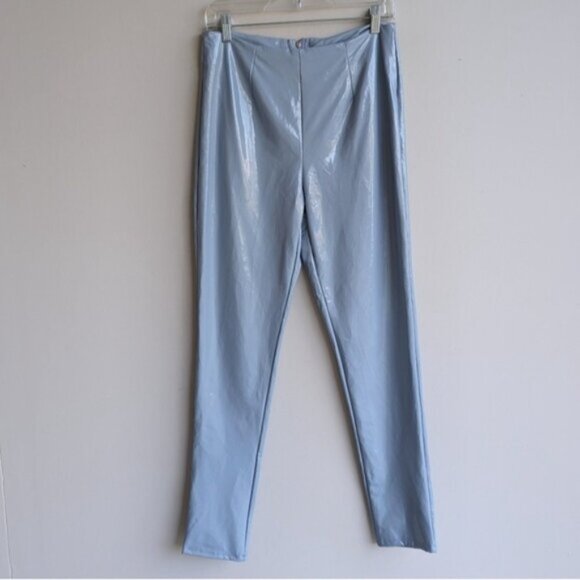 NWT Fashion Nova Blue Vinyl Pants "Brand Spanking New Vinyl Pants" - Picture 2 of 7